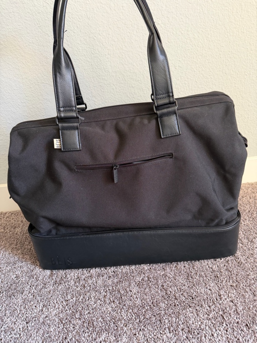 BEIS Black Laptop Weekender Tote